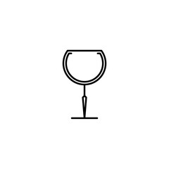 empty goblet glass icon on white background. simple, line, silhouette and clean style. black and white. suitable for symbol, sign, icon or logo