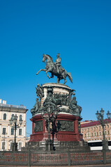 The monument to Nicholas I , Russian imperator in St. Petersburg, Russia