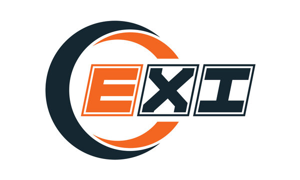 EXI three-letter circle logo design. custom font logo vector template | abstract logo | word mark logo | letter mark logo | business logo | minimalist logo | font logo |