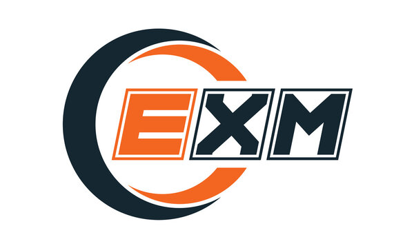 EXM three-letter circle logo design. custom font logo vector template | abstract logo | word mark logo | letter mark logo | business logo | minimalist logo | font logo |