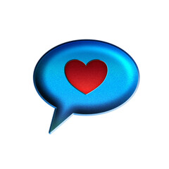 Blue bubble chat and red heart 