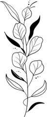 Flower Leaf Line Art
