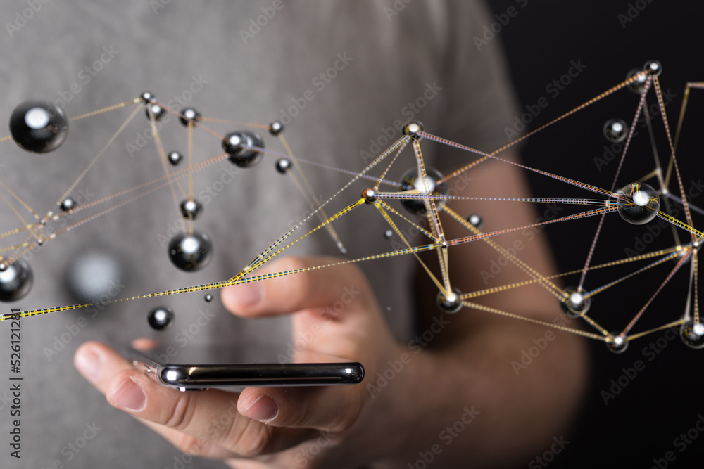 Poster conference digital network and data concept 3d