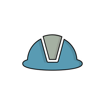 construction helmet icon vector illustration. full color.