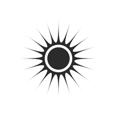 Sun silhouette icon set. Summer circle shape. Heat
