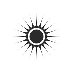 Sun silhouette icon set. Summer circle shape. Heat