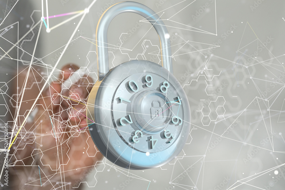 Poster security data code digital concept
