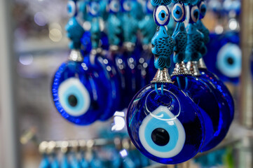 Istanbul, Turkey - January 2022 - Souvenirs for tourists at the Grand Bazaar