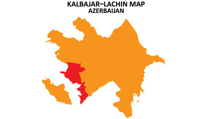 Kalbajar–Lachin State and regions map highlighted on Azerbaijan map.