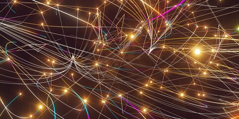 Obraz premium Global network. Blockchain. 3D illustration. Neural networks and artificial intelligence. Abstract