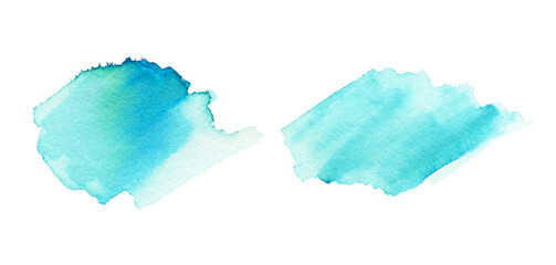 Watercolor vector brush strokes; blue