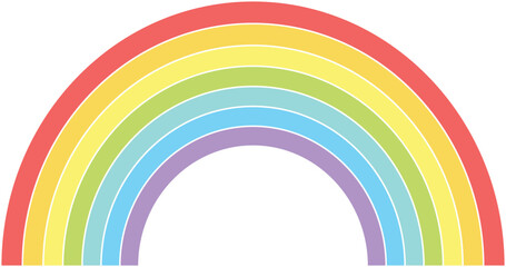 Rainbow symmetrical, weather phenomenon - vector clip art. Rainbow - children's picture