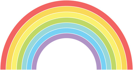 Rainbow symmetrical, weather phenomenon - vector clip art. Rainbow - children's picture