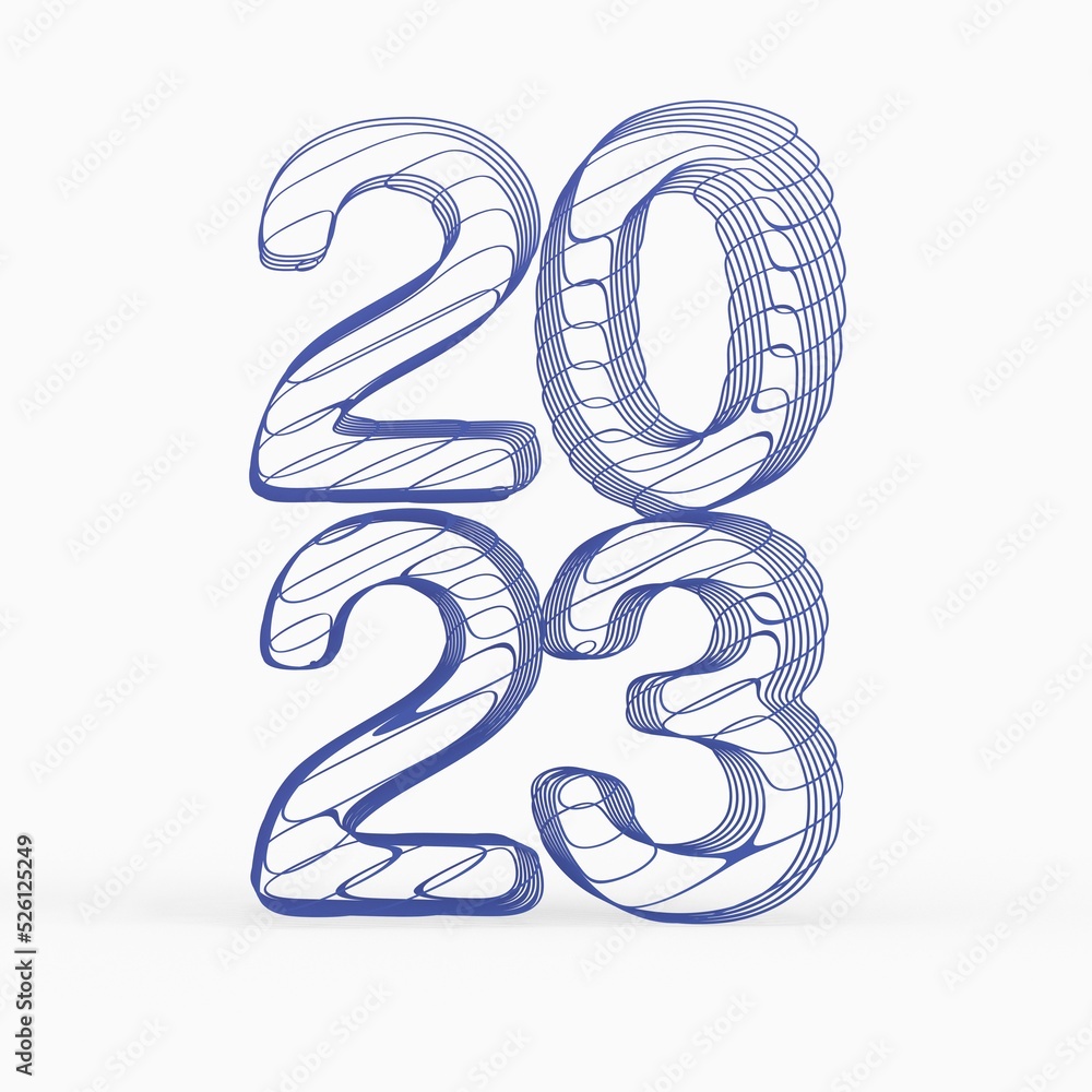Poster typography design of 2023 with welcome 2023 concept design.