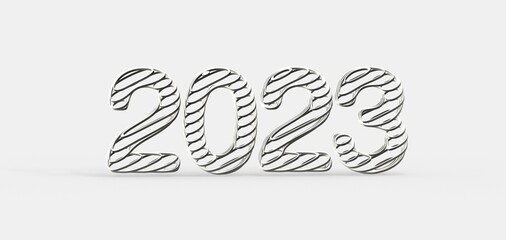 Fototapeta premium Happy New Year 2023. 3D illustration numbers isolated