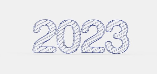 Typography design of 2023 with welcome 2023 concept design.