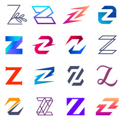 Set of vector logo design template. Z letter logo. - obrazy, fototapety, plakaty