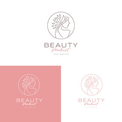 beautiful woman vector logo line art for beauty salon logo