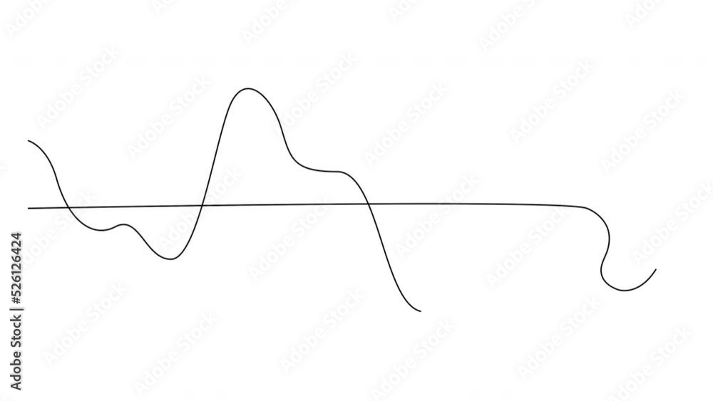Poster human ear and audio wave continuous line self drawing animation. hearing problems concept. hearing c