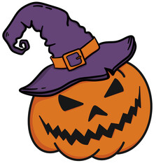 Pumpkin orange with hat purple halloween fantasy prop witch costume cartoon