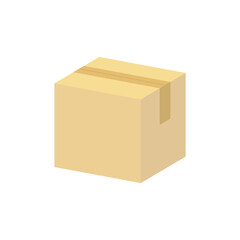 Cardboard closed box icon. Vector illustration. Isolated.
