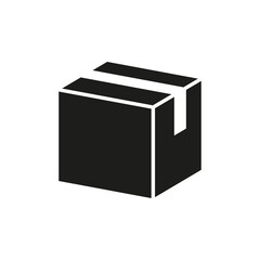Cardboard closed box icon. Vector. Flat design.
