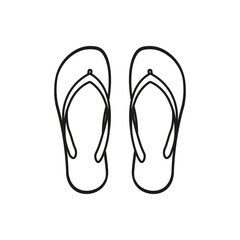 Flip flops icon. Vector. Line style.	
