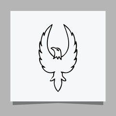 Vector illustration of a black eagle on white paper which is perfect for logos, business cards, emblems and icons