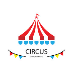Obraz premium Circus tent logo design template with white background