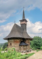 Fototapeta na wymiar Wooden Church in the Village Museum. Chisinau, Moldova