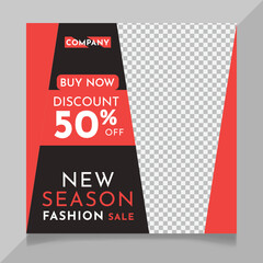 New season fashion sale social media post template
