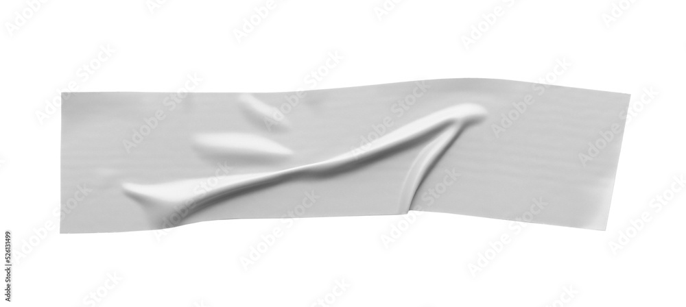 Wall mural Piece of grey insulating tape isolated on white, top view