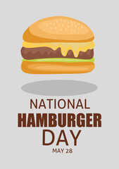 national hamburger day may 28 vector illustration, suitable for web banner or card campaign