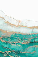 Marble ink abstract art from meticulous original painting abstract background . Painting was painted on high quality paper texture to create smooth marble background pattern of ombre alcohol ink . © InfiniteFlow