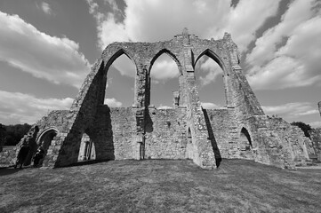 A ruined Abbey in the UK founded in 1200. 