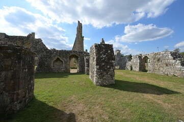 Fototapeta na wymiar A ruined Abbey in the UK founded in 1200. 