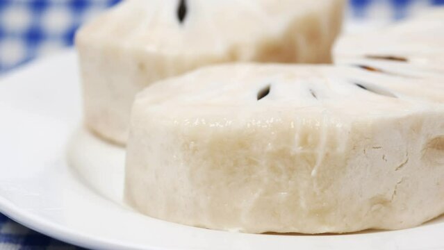  soursop fruit on a plate on table 