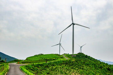 wind turbine on field