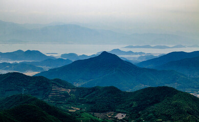 mountain landscape with clouds