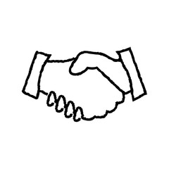 Handshake hand-drawn icon vector graphic illustration