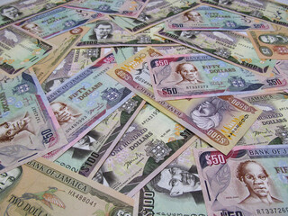 The currency of the world. Different countries and denominations. Paper money background
