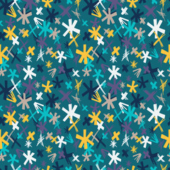 vector teenage seamless pattern naive simple style