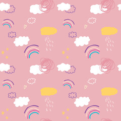 vector kids seamless pattern naive simple style