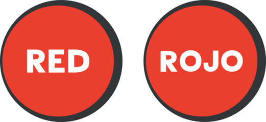 Red color indication in english and spanish