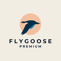 flying goose vector logo template design