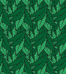Seamless colorful floral pattern of leaves
