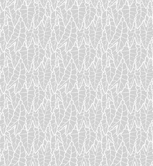 Seamless monochrome floral pattern with leaves
