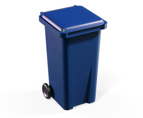 Recycling bin with recycling symbol 3d render