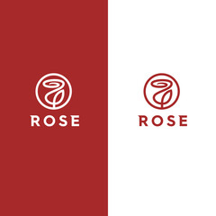 line art logo for red rose