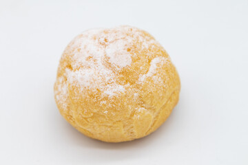Simple Vanilla Cream Puff on a White Background